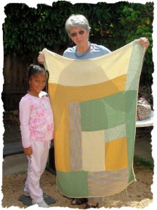Nina and her granddaughter and Moderne Baby Blanket