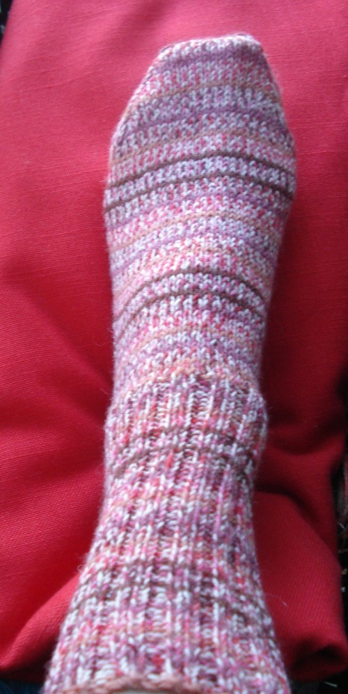 Self-striping Sock