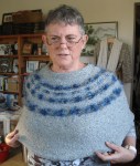 Marsha – her Round Shawl knit in Kathmandu and MaggiKnits Mohair&nbsp;Loop